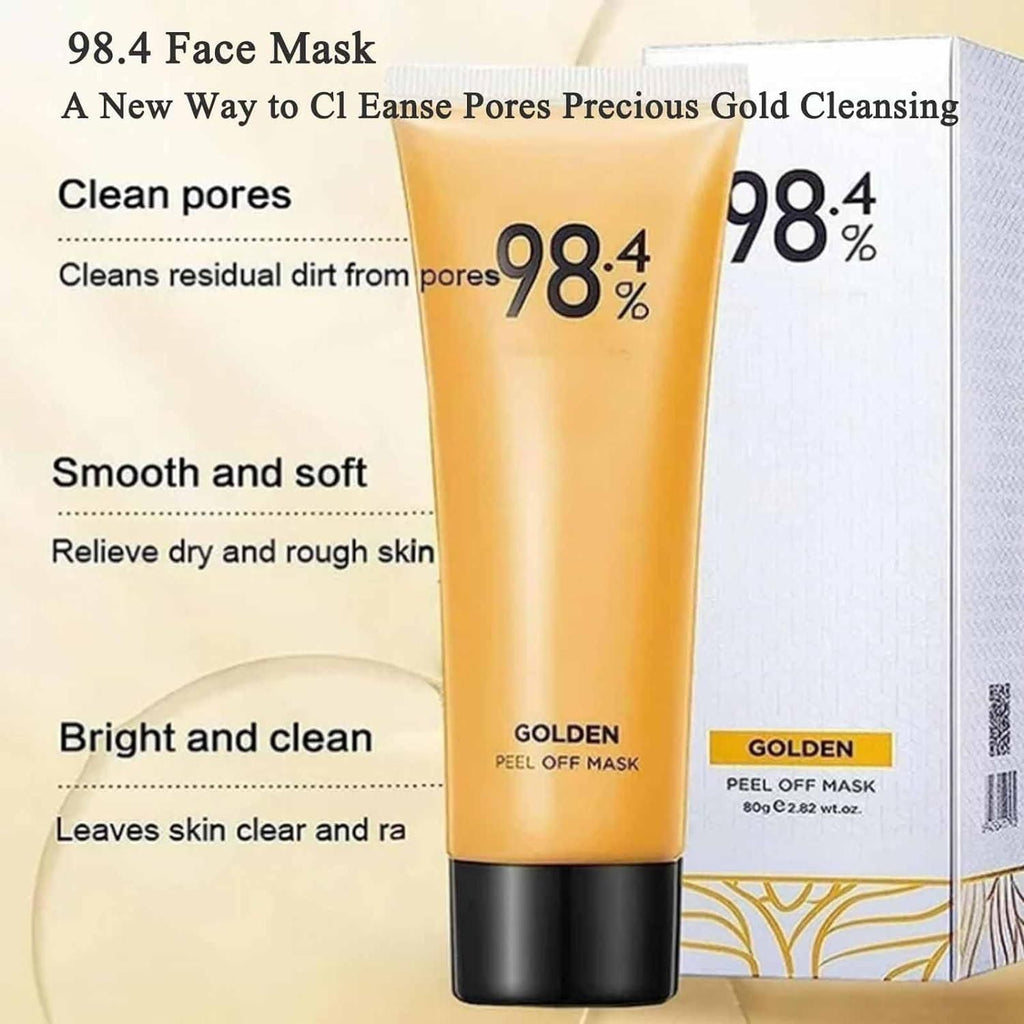 98.4% Pure Gold Peel-Off Mask – Anti-Wrinkle, Pore-Cleansing & Glowing Skin (Pack of 2)