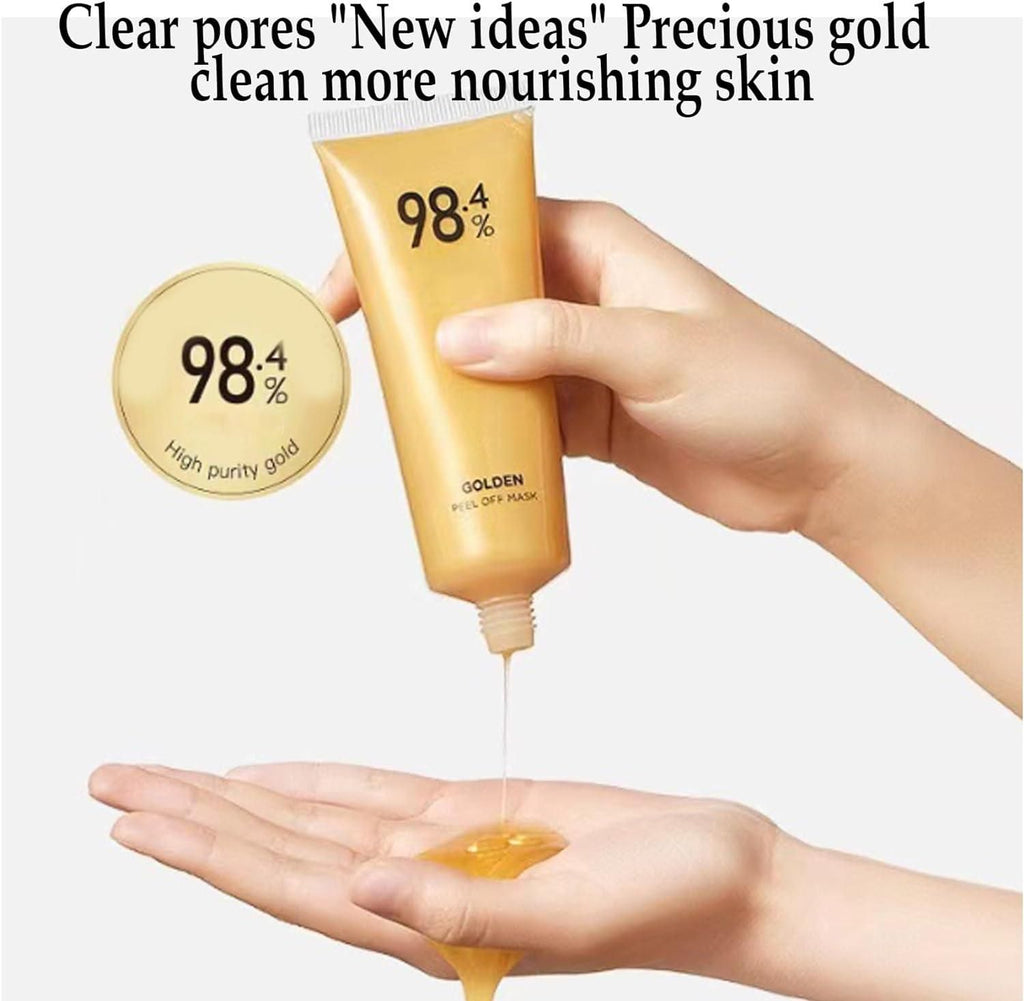 98.4% Pure Gold Peel-Off Mask – Anti-Wrinkle, Pore-Cleansing & Glowing Skin (Pack of 2)