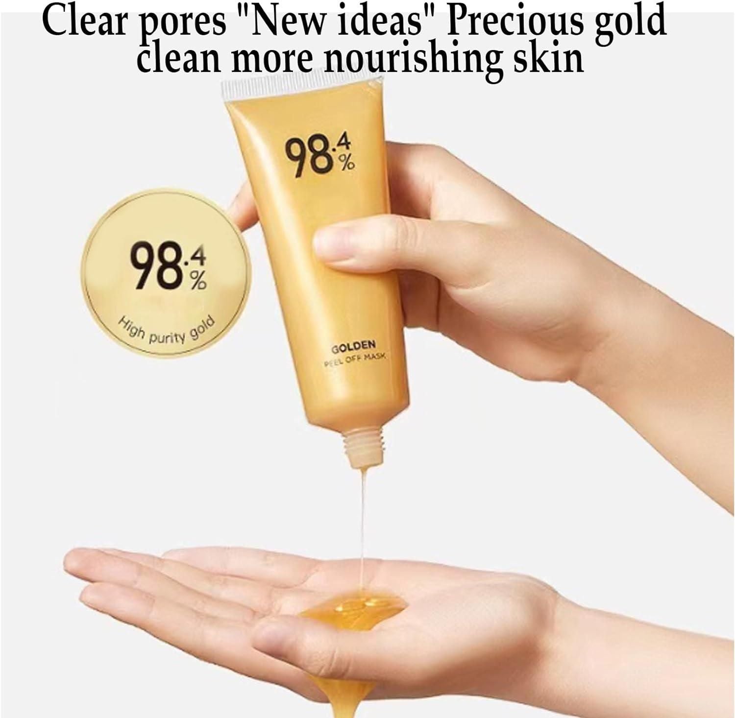 98.4% Pure Gold Peel-Off Mask – Anti-Wrinkle, Pore-Cleansing & Glowing Skin (Pack of 2)