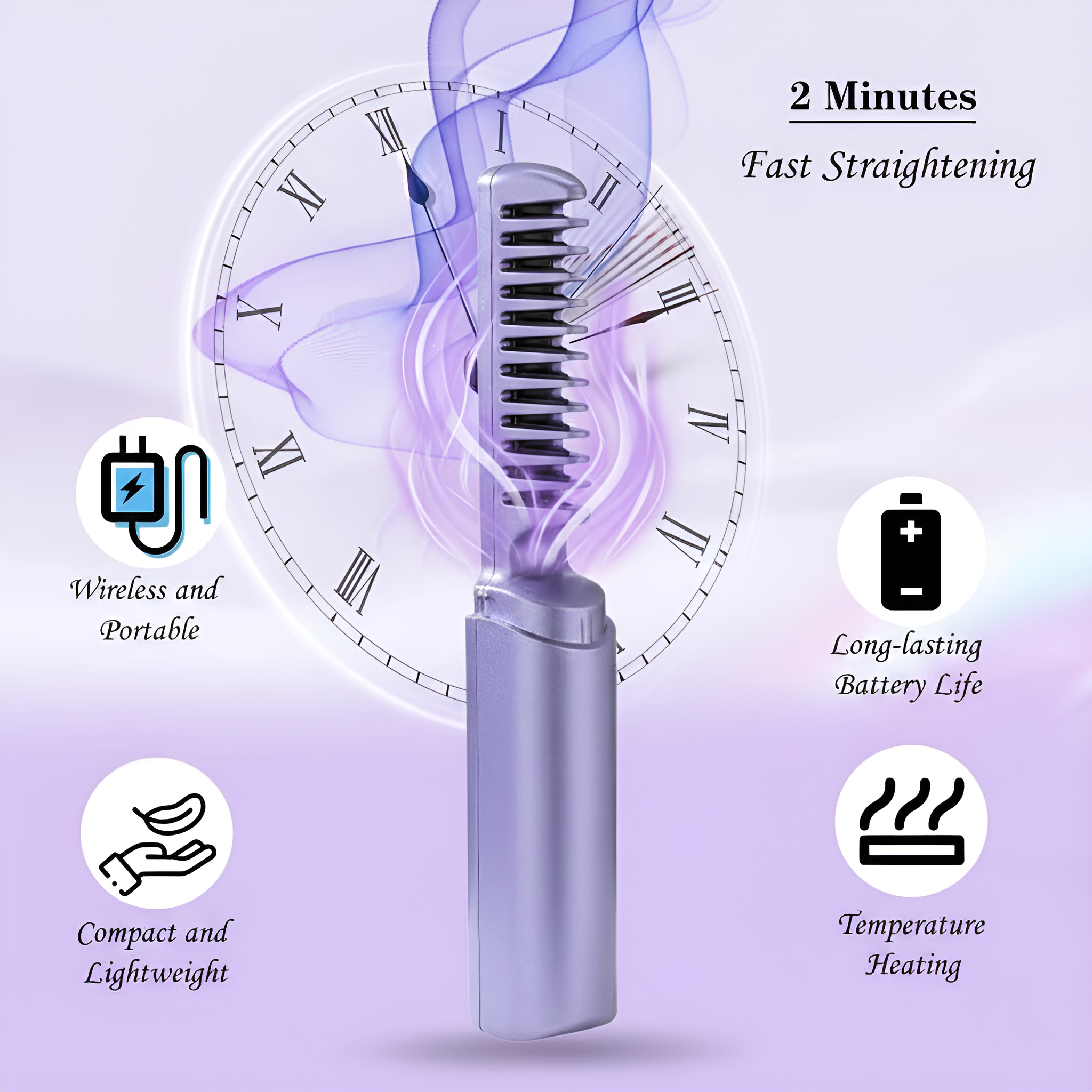 Meneflix™ Portable Mini Cordless Hair Straightener Comb